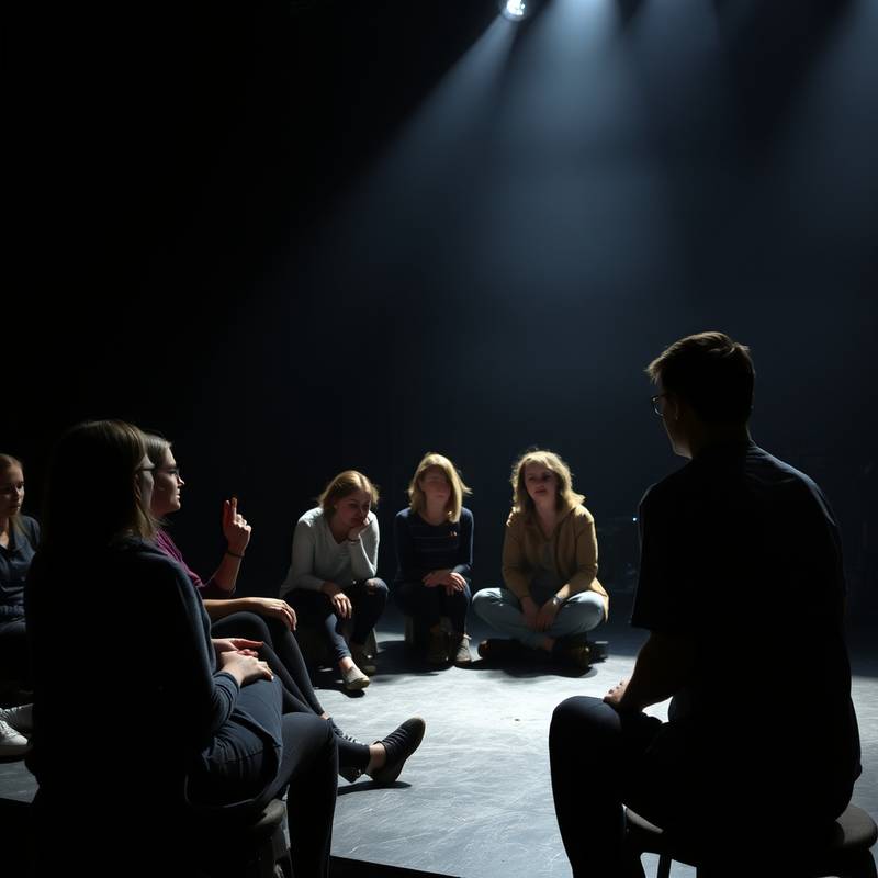 Studenten erarbeiten unter der Leitung von Dozentin Elena Gerber eine moderne Interpretation von Antigone.